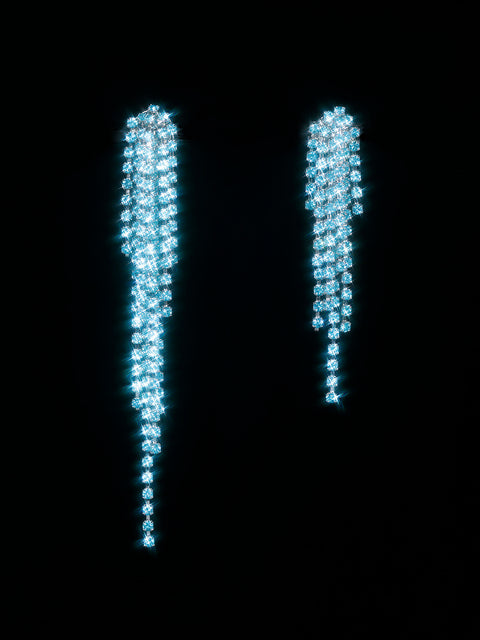 fine cascade earrings in aqua