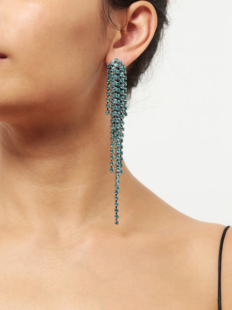 fine cascade earrings in aqua
