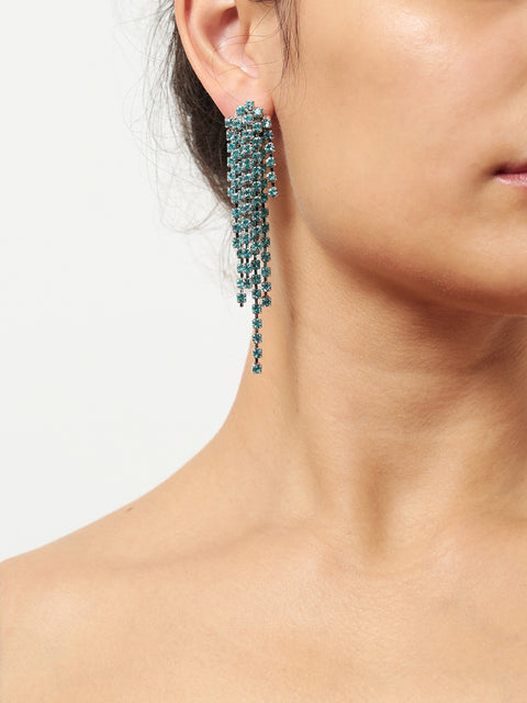 fine cascade earrings in aqua