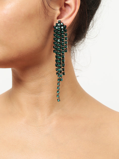 cascade earrings in emerald