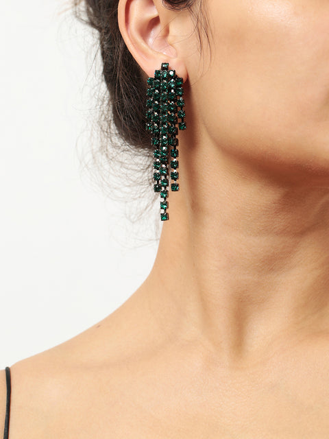 cascade earrings in emerald