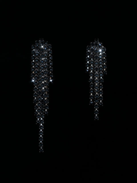 cascade earrings in jet