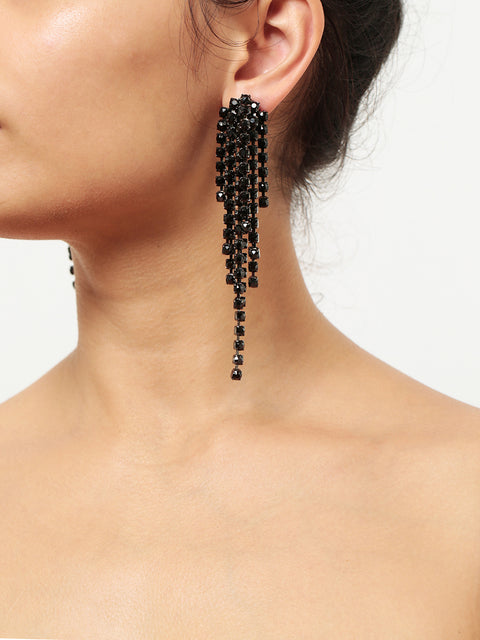 cascade earrings in jet