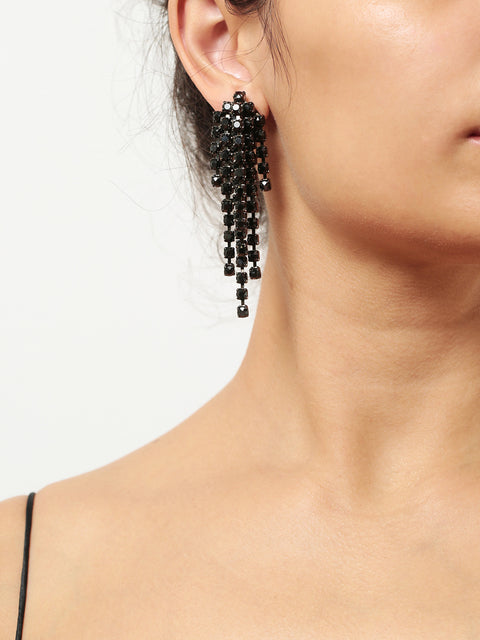 cascade earrings in jet