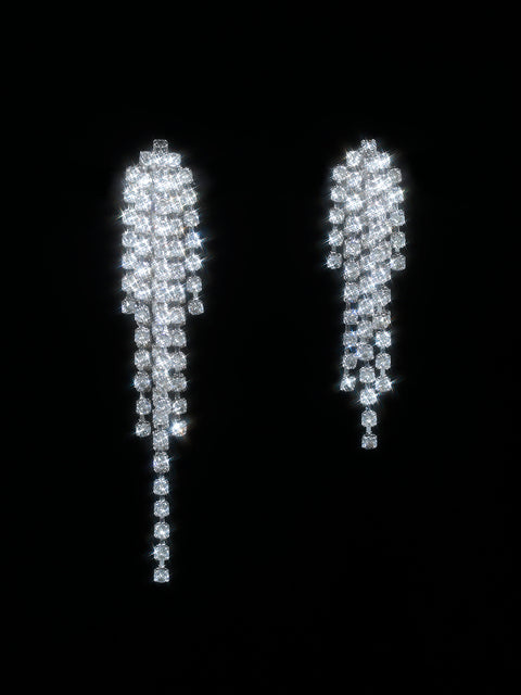cascade earrings in silver shade