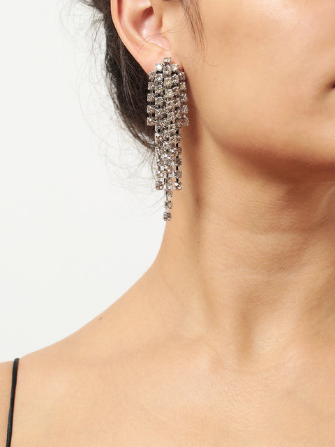 cascade earrings in silver shade