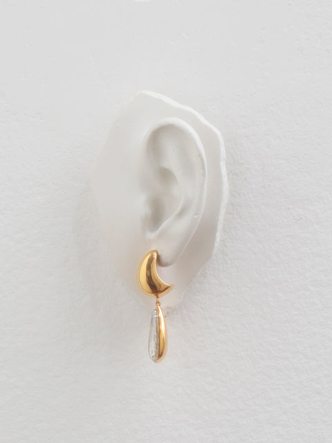 crystal teardrop half hoop earrings