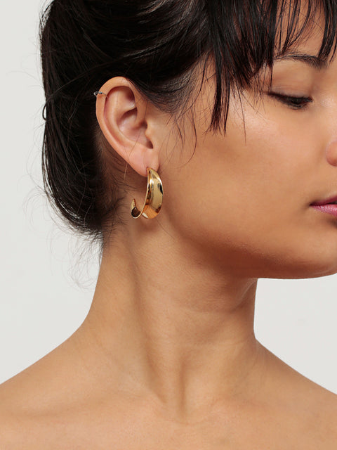 mismatched small double sansevieria hoop earrings