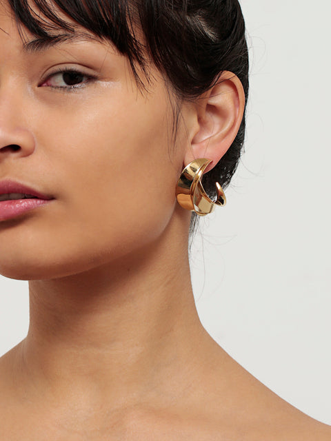 mismatched double sansevieria hoop earrings