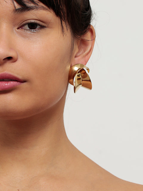 mismatched large double sansevieria hoop earrings