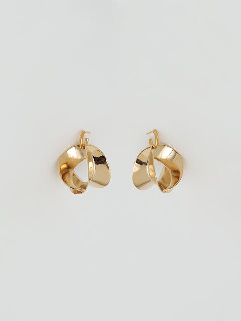 twisted sansevieria frond hoop earrings