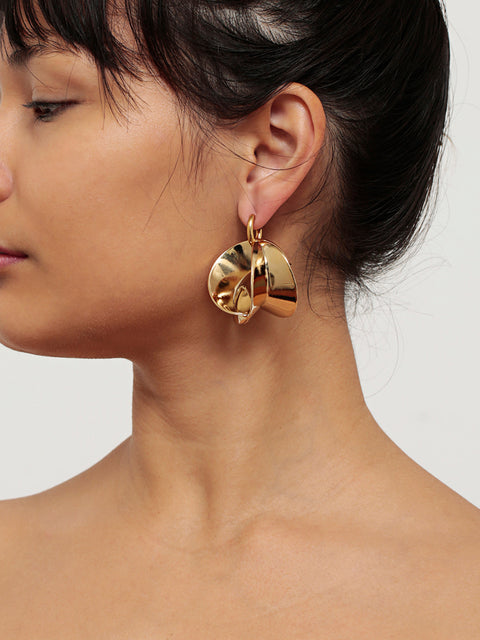 twisted sansevieria frond hoop earrings