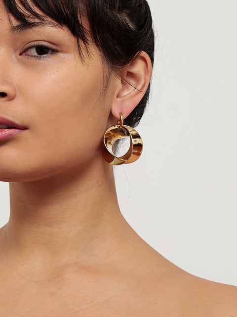 twisted sansevieria frond hoop earrings