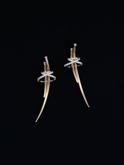 double tabua wrapped in crystal earrings