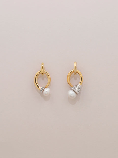 mismatched closed tapered tabua drop hoop earrings