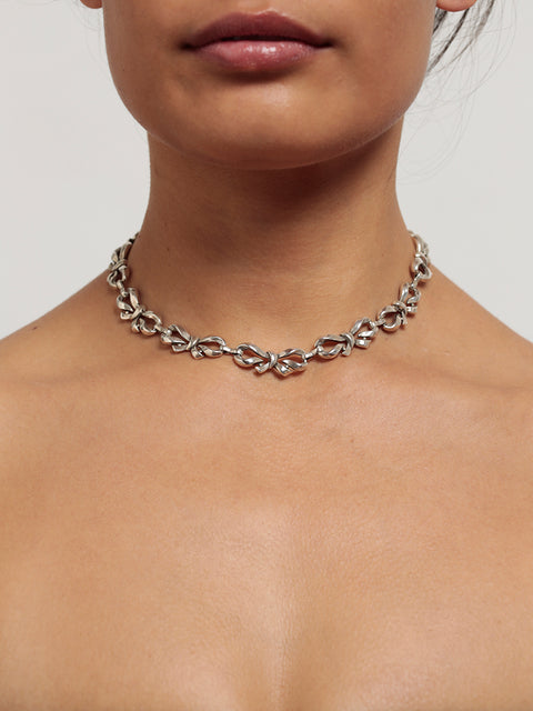 antique multi bow necklace