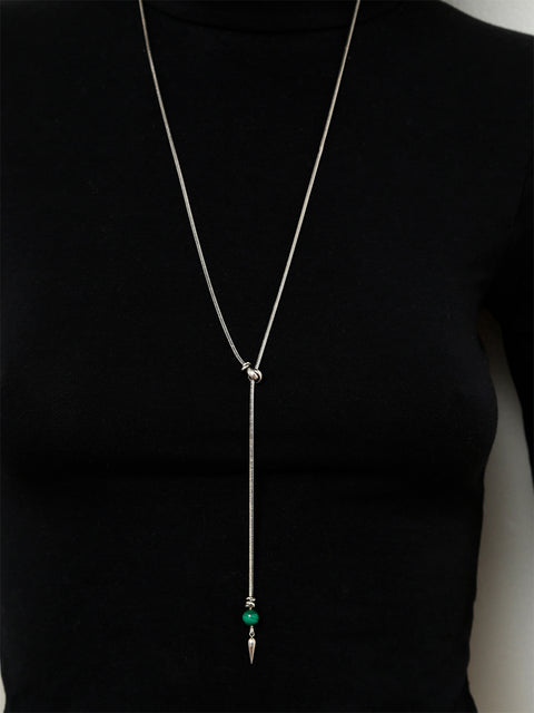 lariat malachite necklace