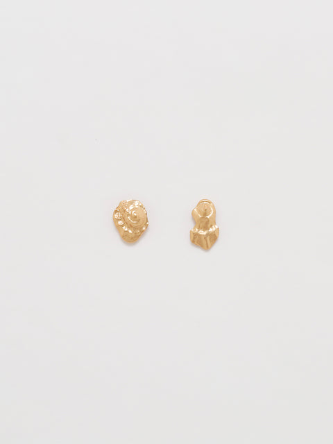 golden broken seashell earrings