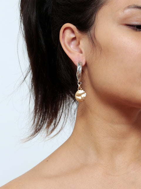 broken face hoop earrings