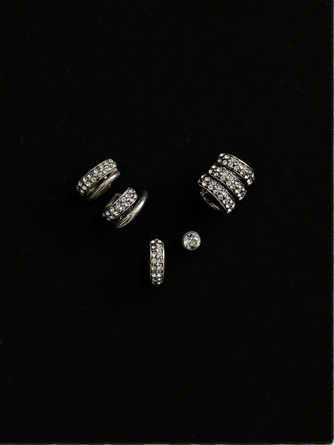5 piece crystal ear-cuff and set