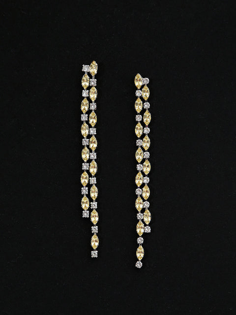 long drop marquise crystal earrings in jonquil/crystal