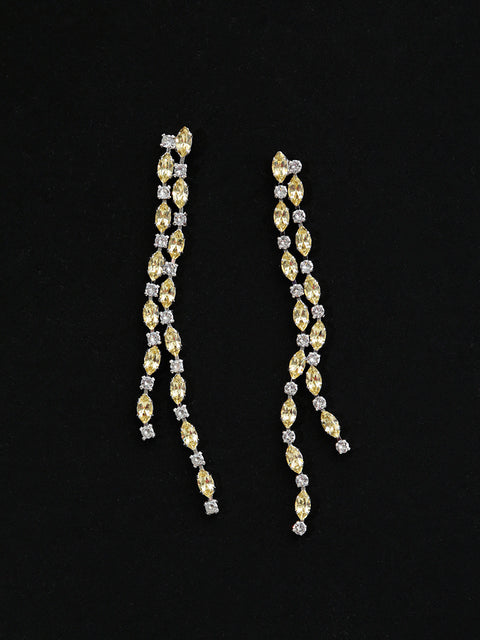 long drop marquise crystal earrings in jonquil/crystal