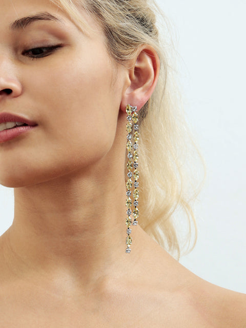 long drop marquise crystal earrings in jonquil/crystal
