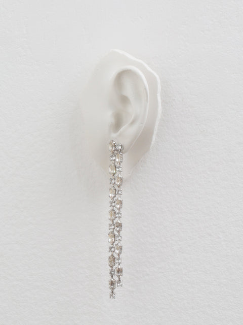 long drop marquise crystal earrings in silver shade/crystal