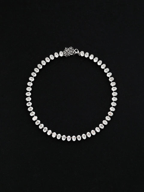 oval crystal tennis necklace in crystal