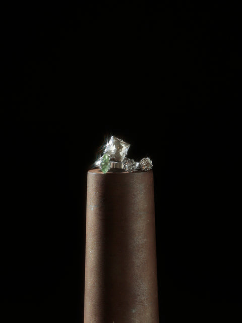 mixed crystal ring set