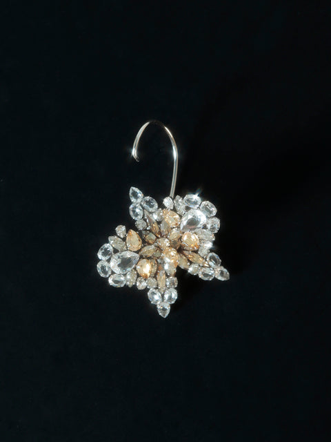 crystal orchid ear-cuff set