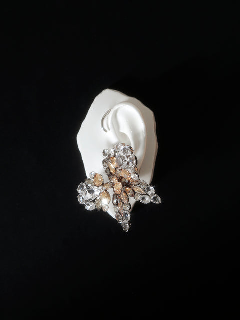crystal orchid ear-cuff set
