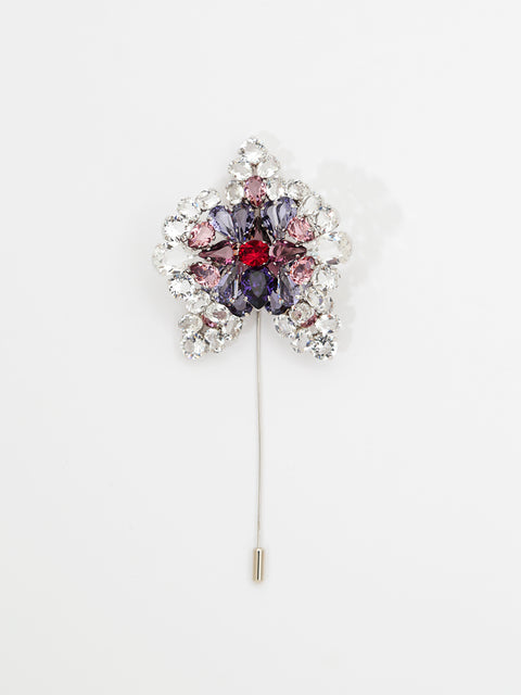 purple-pink crystal orchid pin