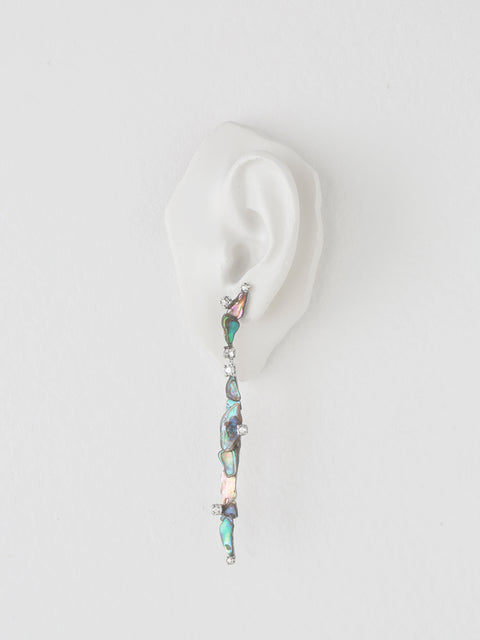 pāua shell long drop earrings