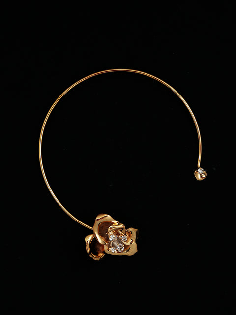 golden flower neck-cuff