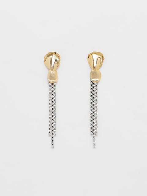 little golden petal fringe earring