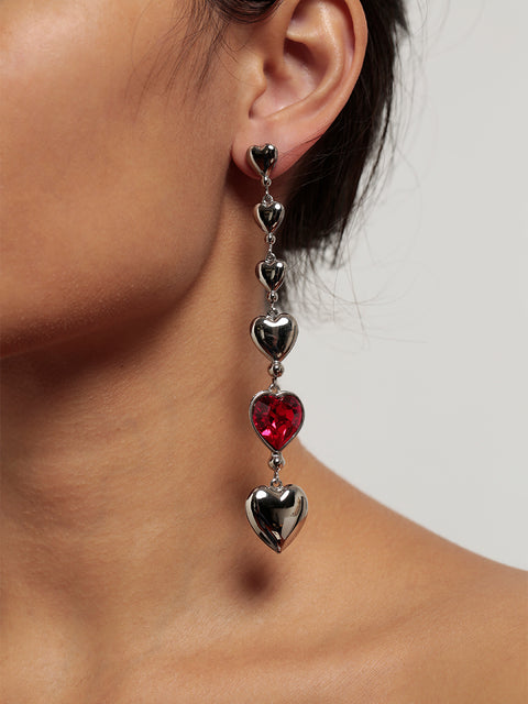 multi hearts drop earrings