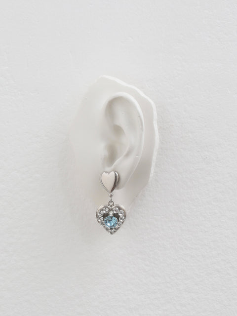 mismatched heart drop earrings