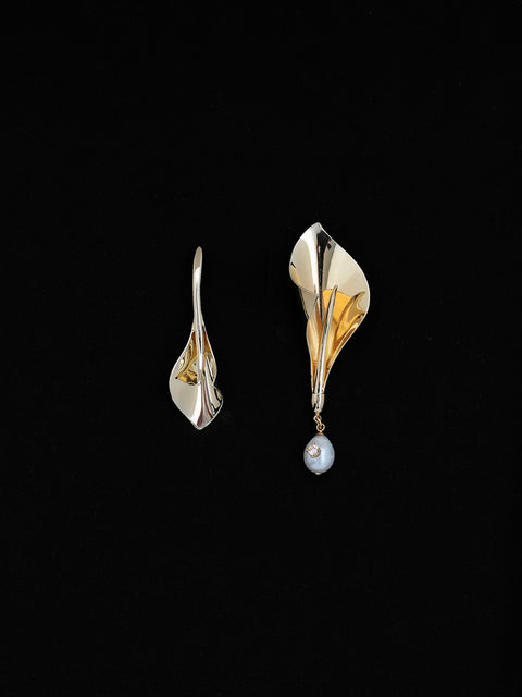 mismatched lily earrings