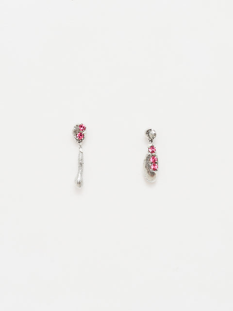 pink crystallized mini molten drop earrings