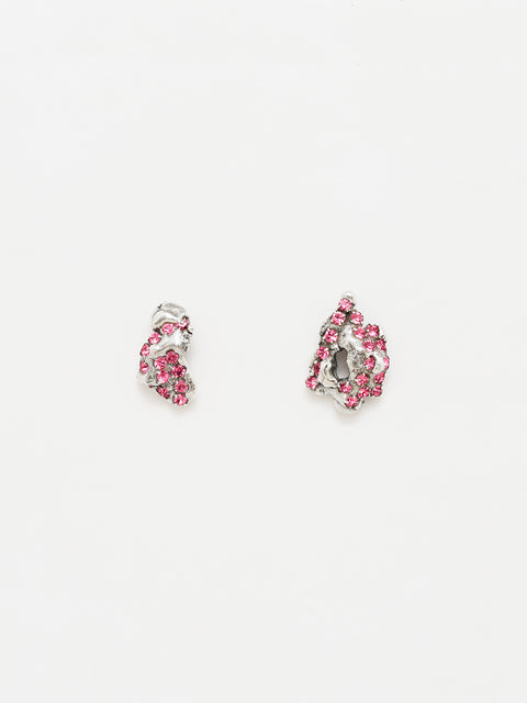 pink crystallized molten earrings I