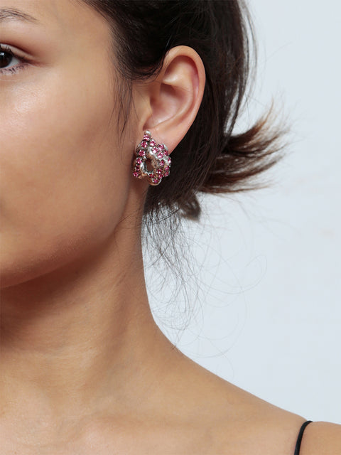 pink crystallized molten earrings I