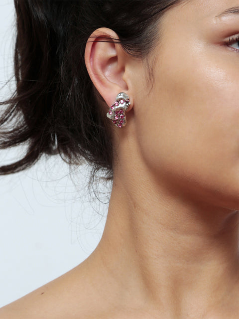 pink crystallized molten earrings I
