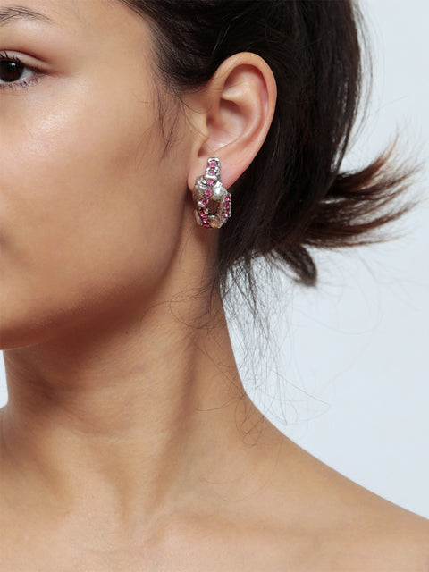 pink crystallized molten earrings II