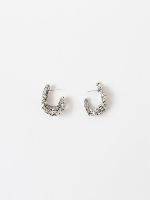 crystallized molten hoop earrings