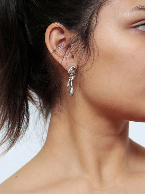 crystallized drop molten earrings
