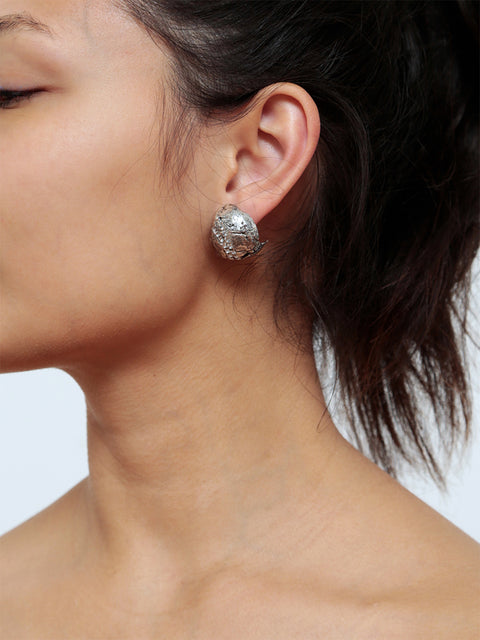 crystallized spherical molten earrings