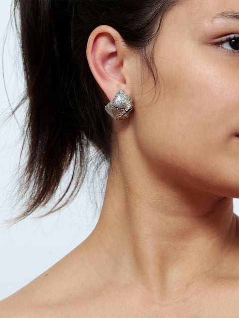 crystallized spherical molten earrings