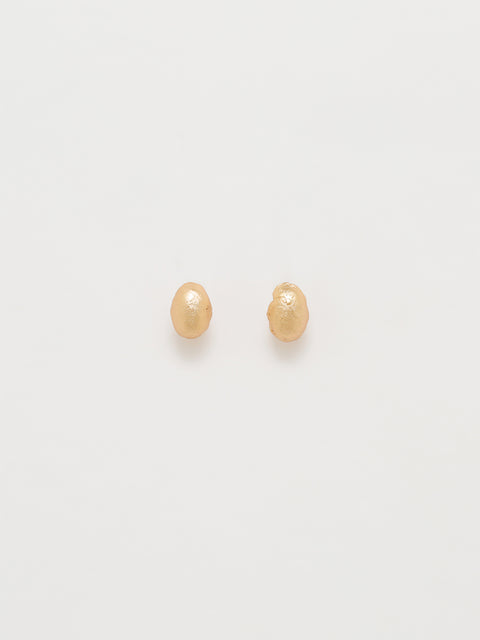 mini golden ovoid molten earrings