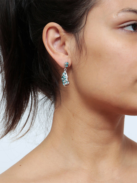 mismatched mini drop molten earrings